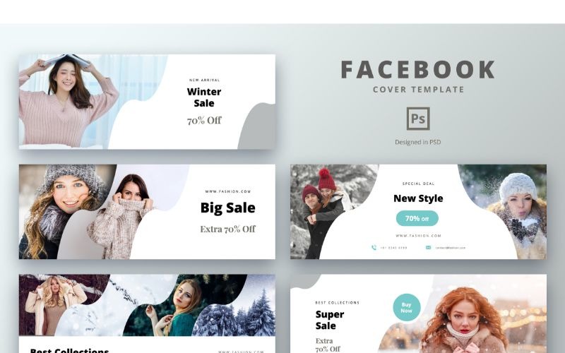 Download Шаблон для соцсетей "Facebook Cover Winter Sale Social Media Template" / Facebook Cover Winter Sale Social Media Template - Шаблон для соцсетей на тему графика adobe photoshop,banner,brand,business,cover,facebook,information,modern,product,profile,promotions,service,social media,template,website