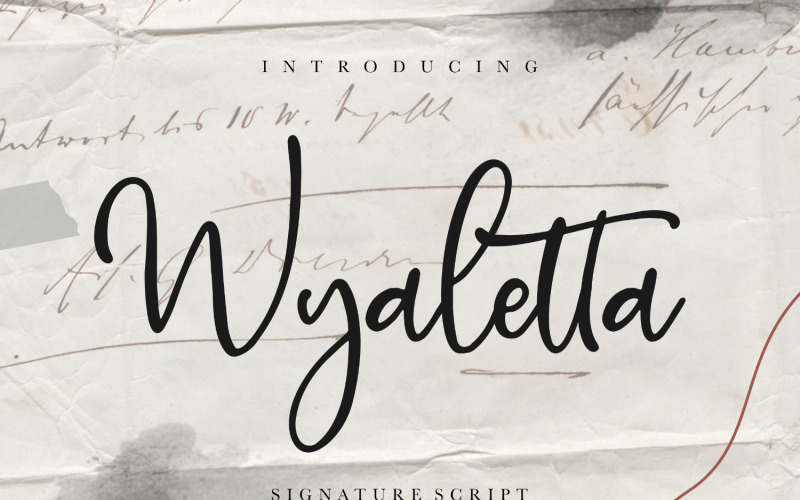 Fonte cursiva de assinatura Wyaletta