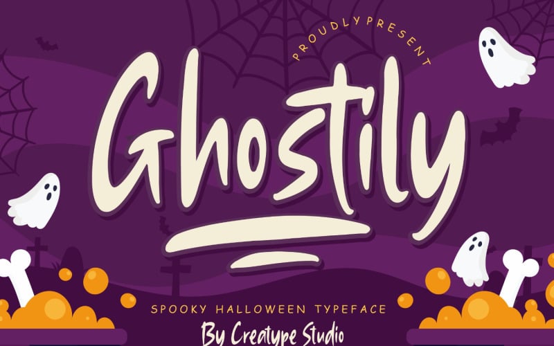 Fonte de letra fantasmagórica e assustadora de Halloween