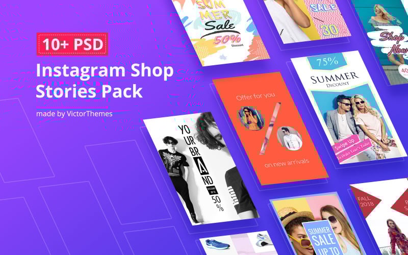 Download Шаблон для соцсетей "Instagram Shop Stories Social Media Template" / Instagram Shop Stories Social Media Template - Шаблон для соцсетей на тему графика instagram,facebook,twitter,pinterest,shop,trendy,banner,blog,beauty,promotion,social,media,pack,kit,stories