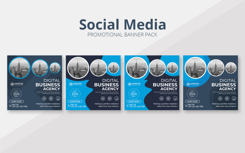 Modelo de mídia social de tema de banner promocional de negócios