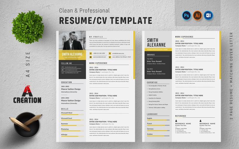 Smith Alexanne - Schone en professionele bewerkbare Word CV-sjabloon