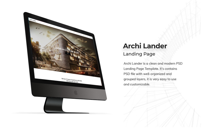 Architektur Landing Page PSD-Vorlage