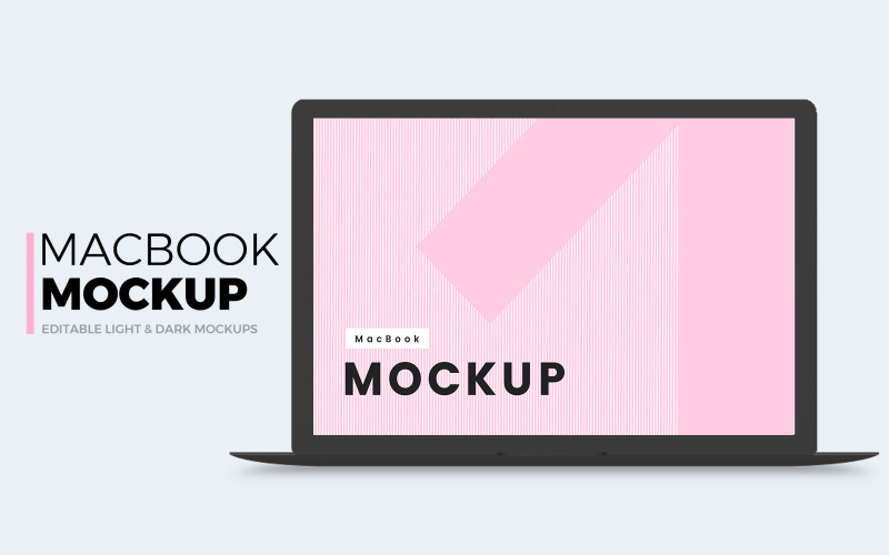 Download Мокап для продукта "Creative Laptop product mockup" / Creative Laptop product mockup - Мокап для продукта на тему графика laptop,mockup,mockups,light,dark,minimal,pack,websites,website,presentation,presentations,ui,macbook,pro,apple,template,templates