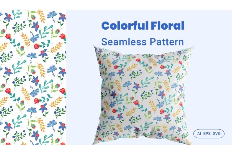 Modèle sans couture fond floral coloré 2