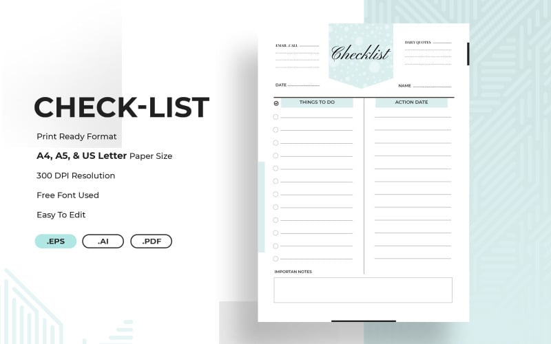 Planejador da lista de verificação de projetos / eventos