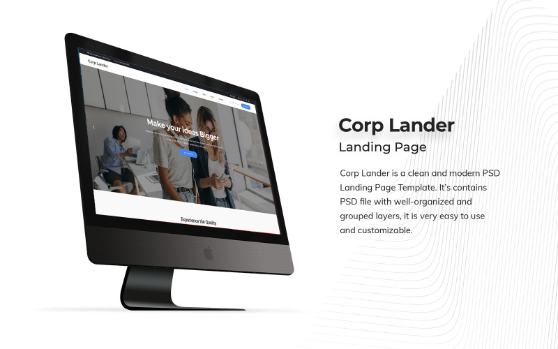 PSD-Vorlage für Corporate Landing Page