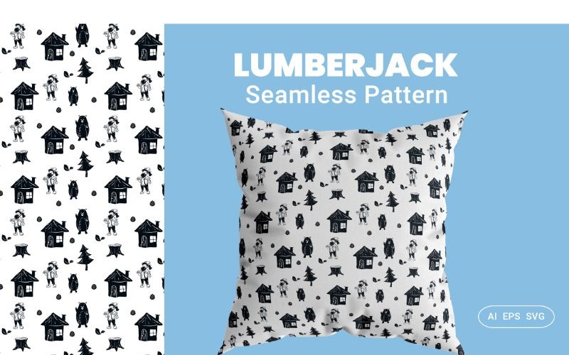 Download Background "Seamless Pattern Lumberjack Background" / Seamless Pattern Lumberjack Background - Background на тему графика background,pattern,illustration,vector,design,texture,print,seamless,nature,wallpaper,graphic,textile,space,robot,alien