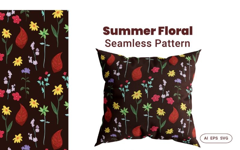 Seamless Pattern Summer Floral Background