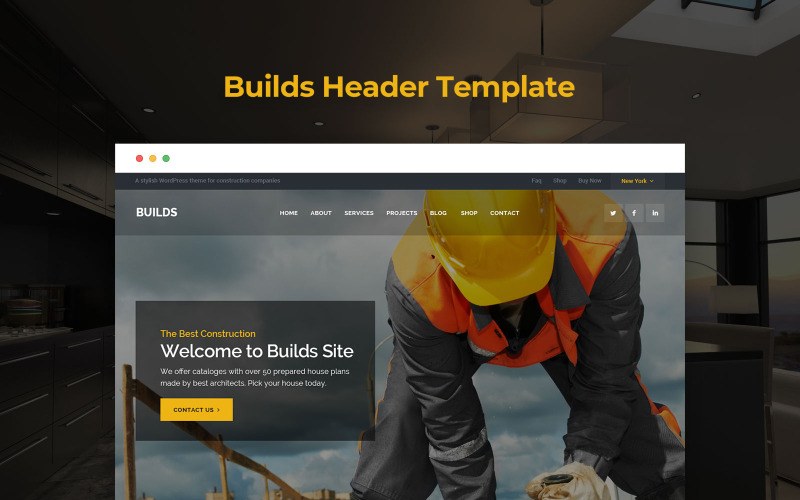 Bouw Header PSD-sjabloon