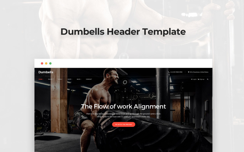Dumpbell Header PSD-mall