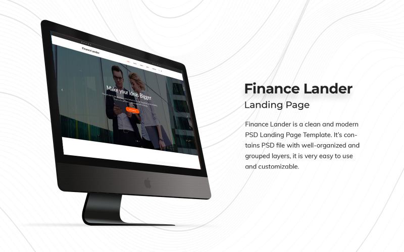 Finance bestemmingspagina PSD-sjabloon
