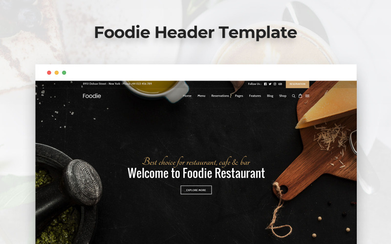 Foodie Header PSD-mall