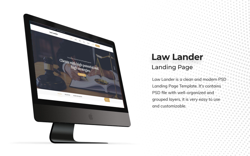 PSD-Vorlage für die Landing Page des Anwalts