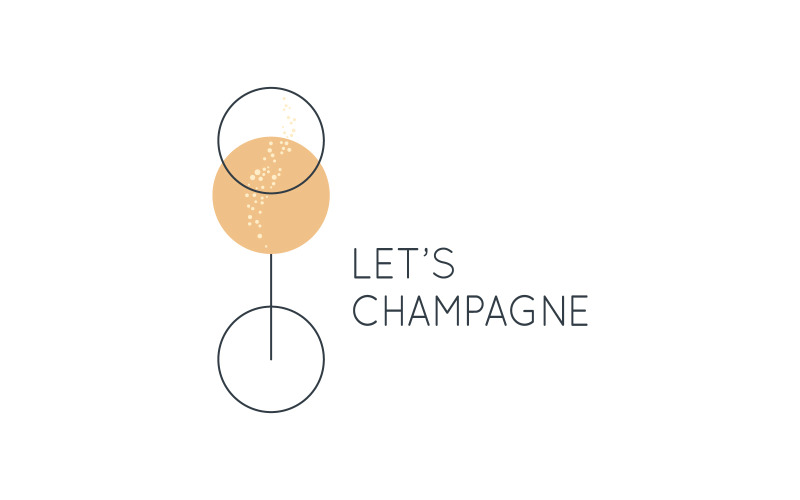 Download Шаблон логотипа "Champagne Glass . Minimalist Design of Champagne. Logo Template" / Champagne Glass . Minimalist Design of Champagne. Logo Template - Шаблон логотипа на тему графика bubble,celebration,champagne,circle,cocktail,drink,elegant,restaurant,toast,vector,vine,white,wine,wineglass,glass,alcohol,bar,liquid,logo,holiday