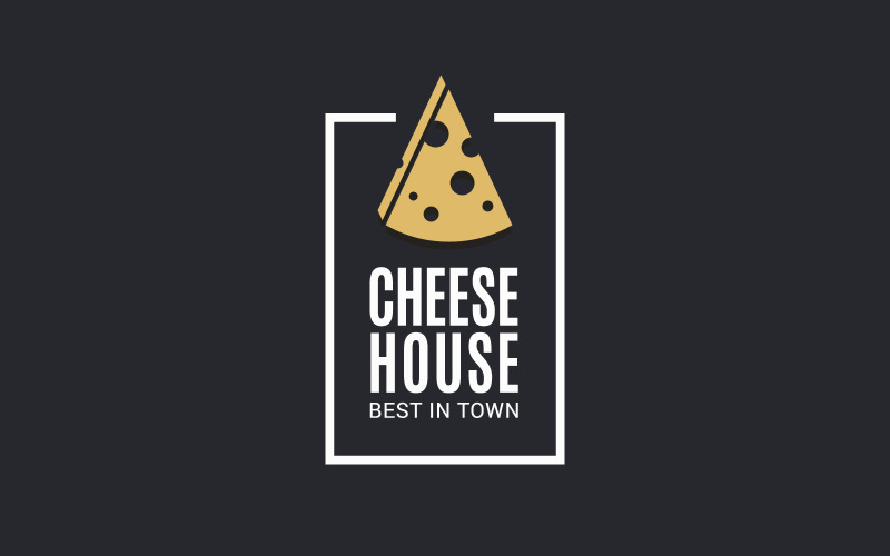Download Шаблон логотипа "Cheese  with Cheese Slice. Logo Template" / Cheese  with Cheese Slice. Logo Template - Шаблон логотипа на тему графика cheddar,cheese,classic,cook,object,organic,parmesan,pizza,product,culinary,dairy,restaurant,breakfast,menu,mozzarella,slice,food,hole,italian,logo