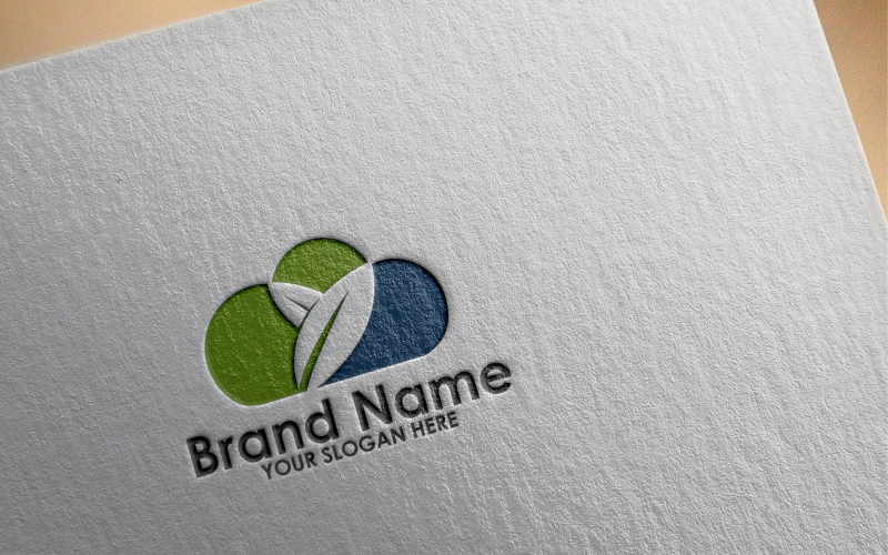 Green Cloud  flat Logo Template