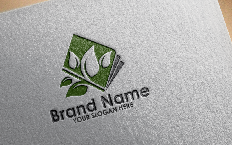 Download Шаблон логотипа "Leaf Book Logo Template" / Leaf Book Logo Template - Шаблон логотипа на тему графика leaf,book,education,page,nature,literature,design,green,study,vector,notebook,template,school,document,note,tree,logo,cover,natural,texture