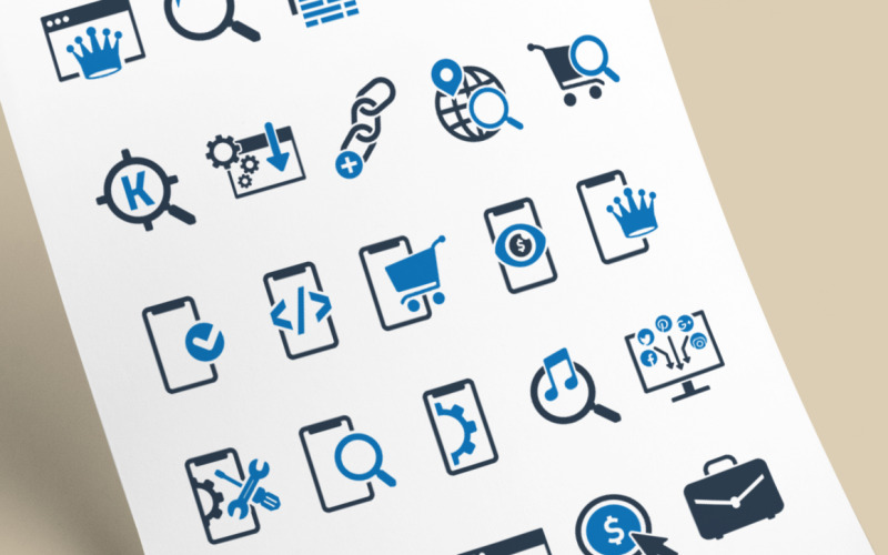 100 Profesyonel Seo Hizmetleri Simge Seti