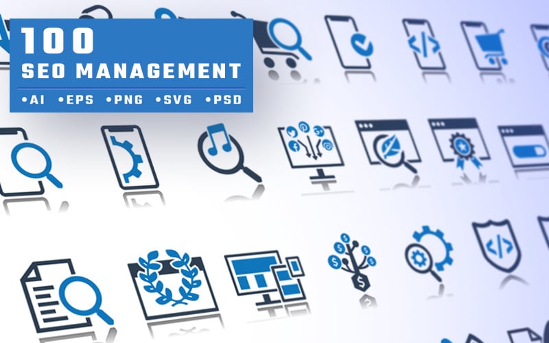100 SEO Management Pro Icon Set