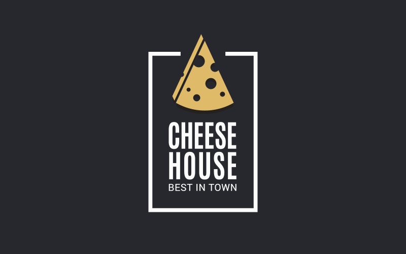 Сыр с ломтиком сыра. Шаблон логотипа