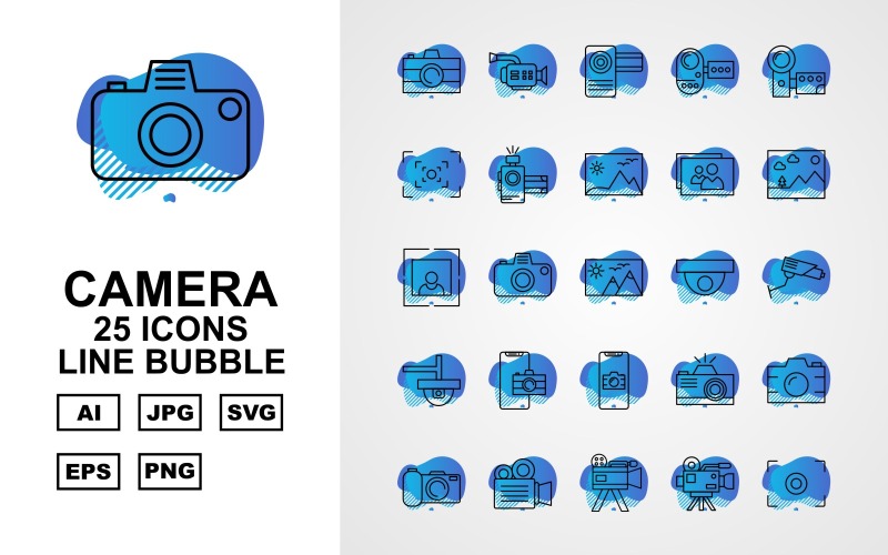 25优质相机线气泡图标集