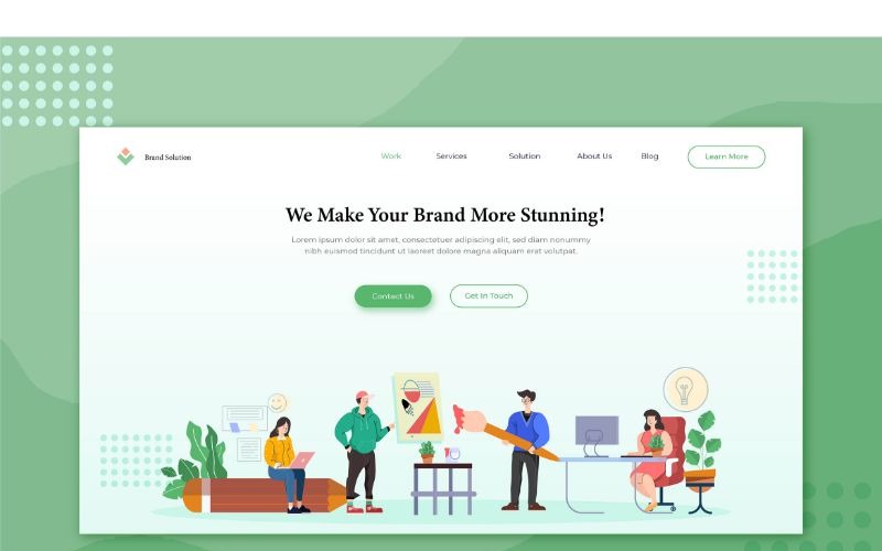 Download Иллюстрация "ILP 42 We Make Your Brand More Stunning - Illustration" / ILP 42 We Make Your Brand More Stunning - Illustration - Иллюстрация на тему графика vector,illustration,landing,page,infographic,website,design,business,flat,homepage,header,people,ui,ux,web