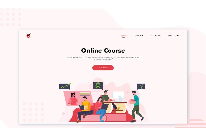 Download Иллюстрация "ILP 46 Online Cours - Illustration" / ILP 46 Online Cours - Illustration - Иллюстрация на тему графика vector,illustration,landing,page,infographic,website,design,business,flat,homepage,header,people,ui,ux,web