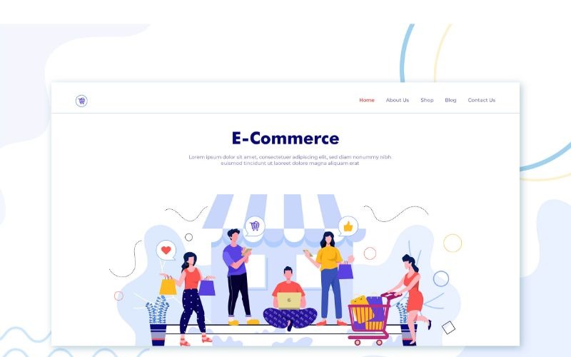 Download Иллюстрация "ILP 47 E-Commerce - Illustration" / ILP 47 E-Commerce - Illustration - Иллюстрация на тему графика vector,illustration,landing,page,infographic,website,design,business,flat,homepage,header,people,ui,ux,web