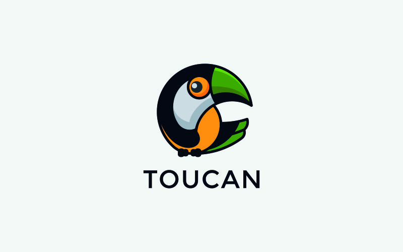 Download Шаблон логотипа "Toucan Logo Template" / Toucan Logo Template - Шаблон логотипа на тему графика design,toucan bird,sparrow,parrot,illustration,creative,forest,label,tropical,toucan,style,jungle,wild,symbol,icon,sign,bird,logo,graphic,animal