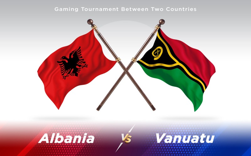 Албания против флагов двух стран Вануату - Иллюстрация