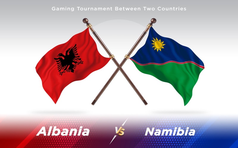 Albânia versus Namíbia Bandeiras de dois países - ilustração