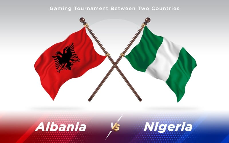 Download Иллюстрация "Albania versus Nigeria Two Countries Flags - Illustration" / Albania versus Nigeria Two Countries Flags - Illustration - Иллюстрация на тему графика national,patriotic,europe,asia,republic,map,flag,country,cartography,geography,nation,illustration,graphic,vector,state,world,isolated,symbol,border,icon