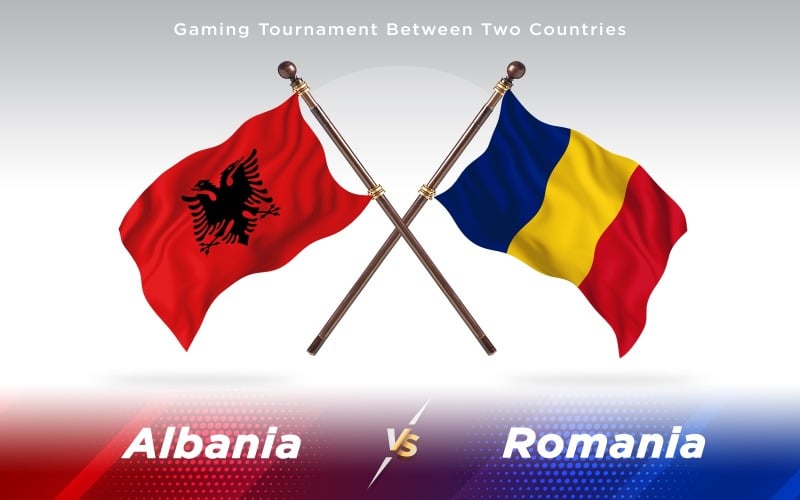 Download Иллюстрация "Albania versus Romania Two Countries Flags - Illustration" / Albania versus Romania Two Countries Flags - Illustration - Иллюстрация на тему графика national,patriotic,europe,asia,republic,map,flag,country,cartography,geography,nation,illustration,graphic,vector,state,world,isolated,symbol,border,icon