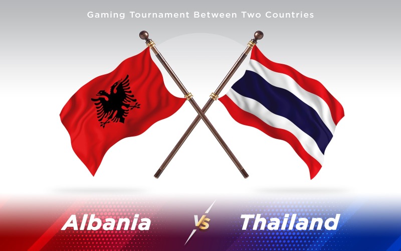 Download Иллюстрация "Albania versus Thailand  Two Countries Flags - Illustration" / Albania versus Thailand  Two Countries Flags - Illustration - Иллюстрация на тему графика national,patriotic,europe,asia,republic,map,flag,country,cartography,geography,nation,illustration,graphic,vector,state,world,isolated,symbol,border,icon