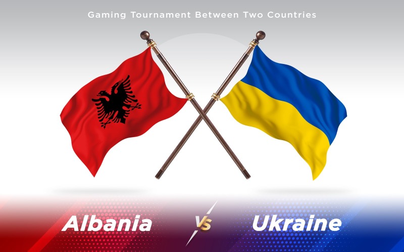 Download Иллюстрация "Albania versus Ukraine Two Countries Flags - Illustration" / Albania versus Ukraine Two Countries Flags - Illustration - Иллюстрация на тему графика national,patriotic,europe,asia,republic,map,flag,country,cartography,geography,nation,illustration,graphic,vector,state,world,isolated,symbol,border,icon