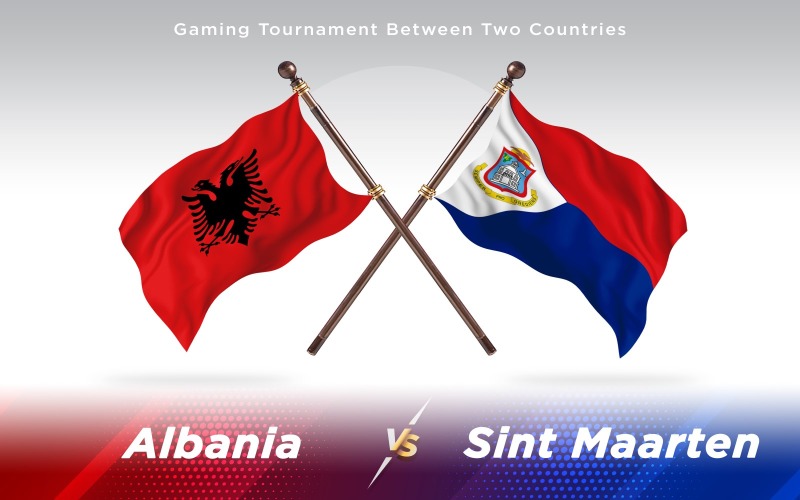 Albanië versus Sint Maarten Twee landenvlaggen - illustratie