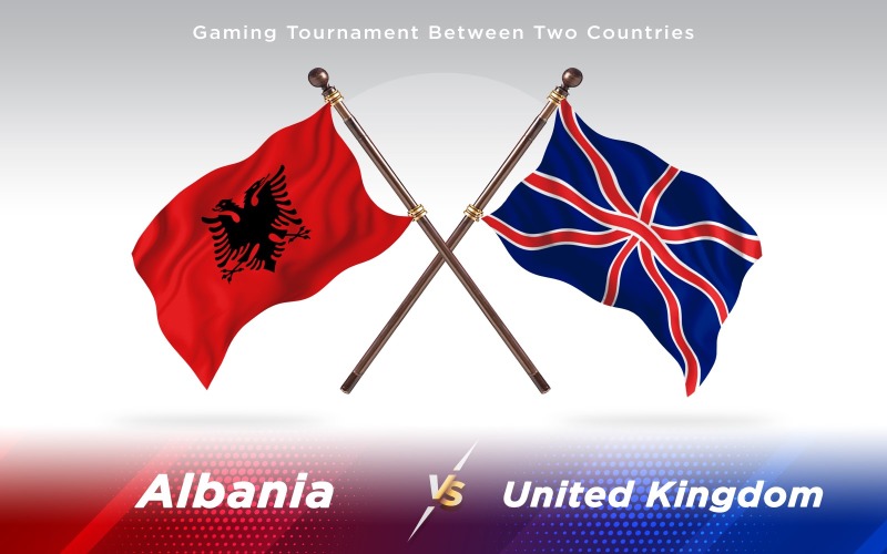 Albanië versus Verenigd Koninkrijk Twee landen vlaggen - illustratie