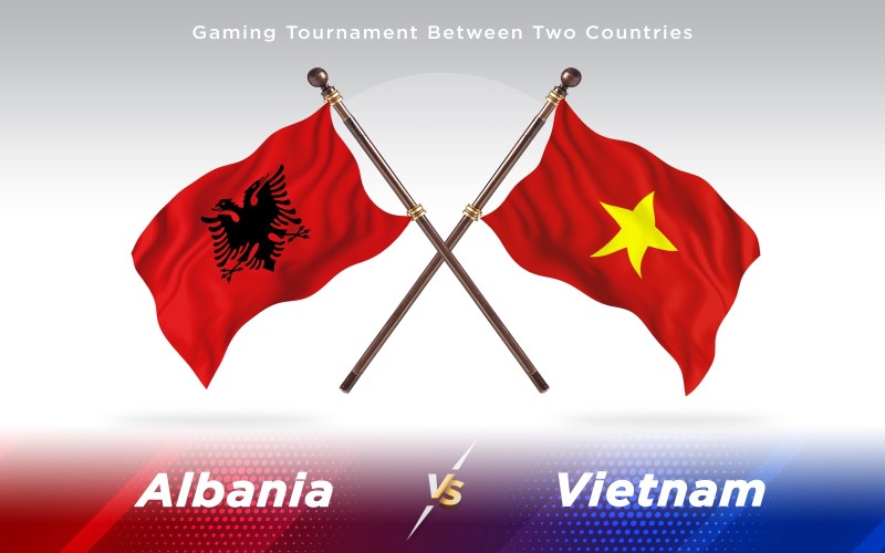 Albanië versus Vietnam Twee landenvlaggen - illustratie