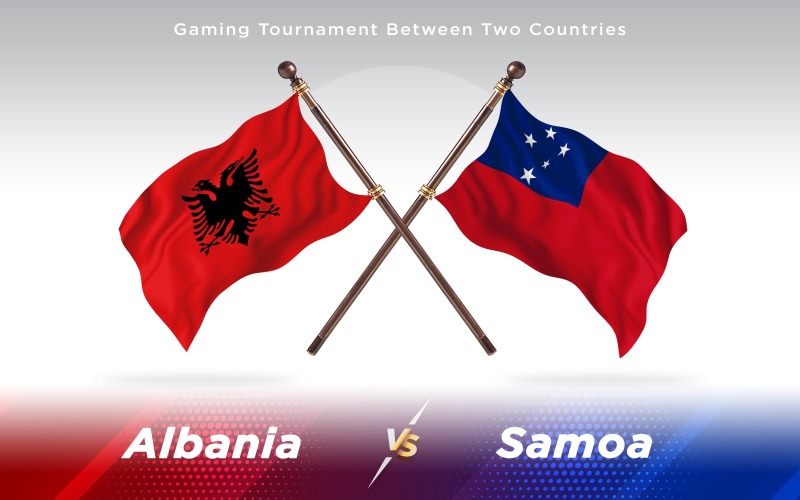 Albanien gegen Samoa Zwei Länder Flaggen - Illustration