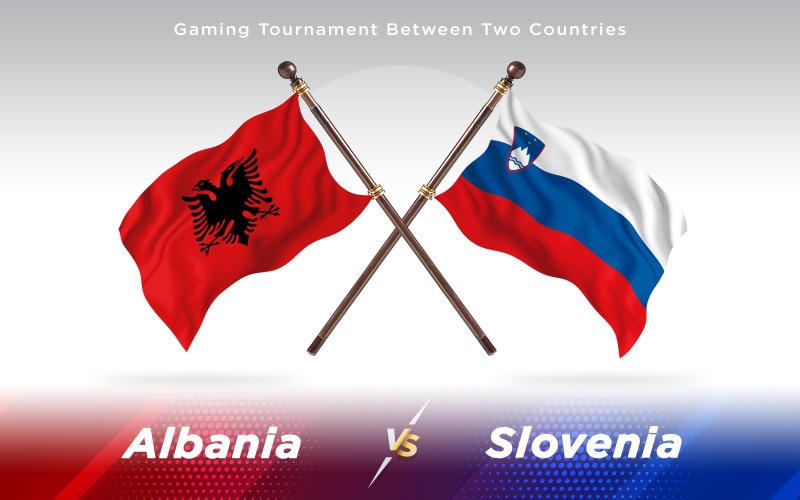 Albanien kontra Sloveniens två länder flaggor - Illustration