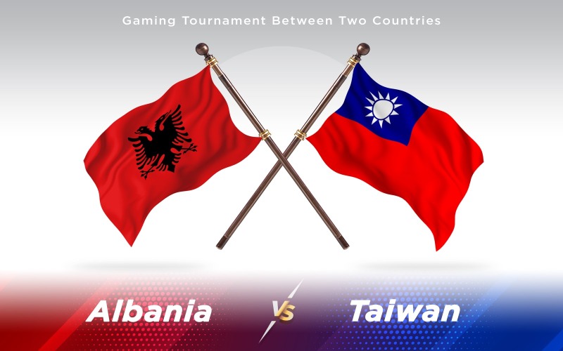 Albanien kontra Taiwan två länder flaggor - Illustration