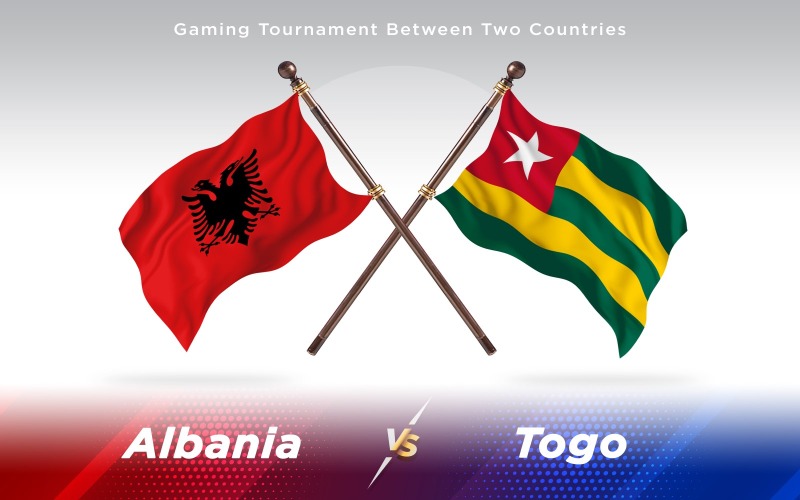Albanien kontra Togo två länder flaggor - Illustration