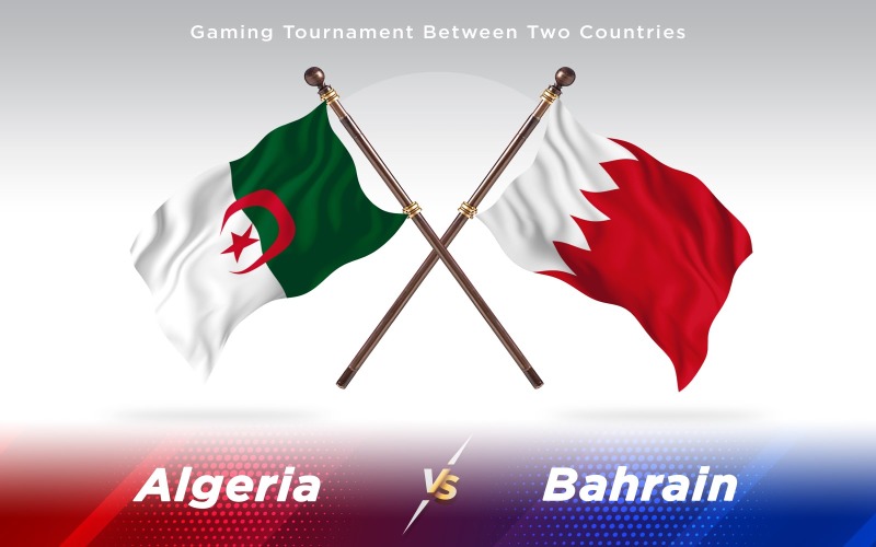 Algeria Contro Bandiere Di Due Paesi Bahrain - Illustrazione