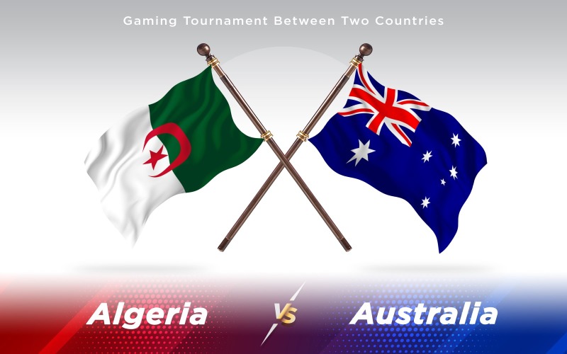 Download Иллюстрация "Algeria versus Australia Two Countries Flags - Illustration" / Algeria versus Australia Two Countries Flags - Illustration - Иллюстрация на тему графика national,patriotic,europe,asia,republic,map,flag,country,cartography,geography,nation,illustration,graphic,vector,state,world,isolated,symbol,border,icon