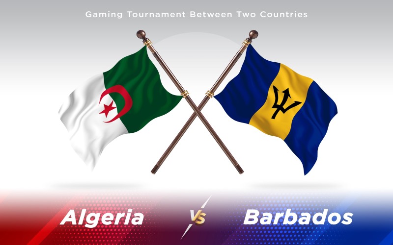 Algérie contre Barbade deux drapeaux de pays - Illustration