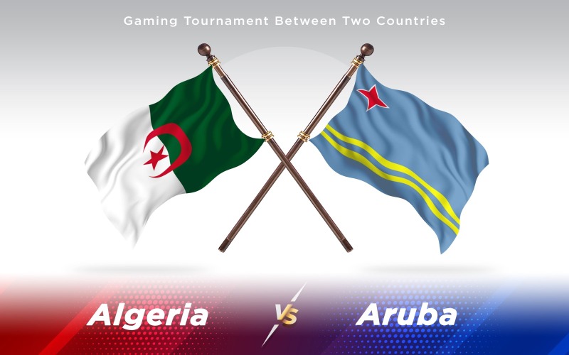 Algeriet kontra Aruba två länder flaggor - Illustration