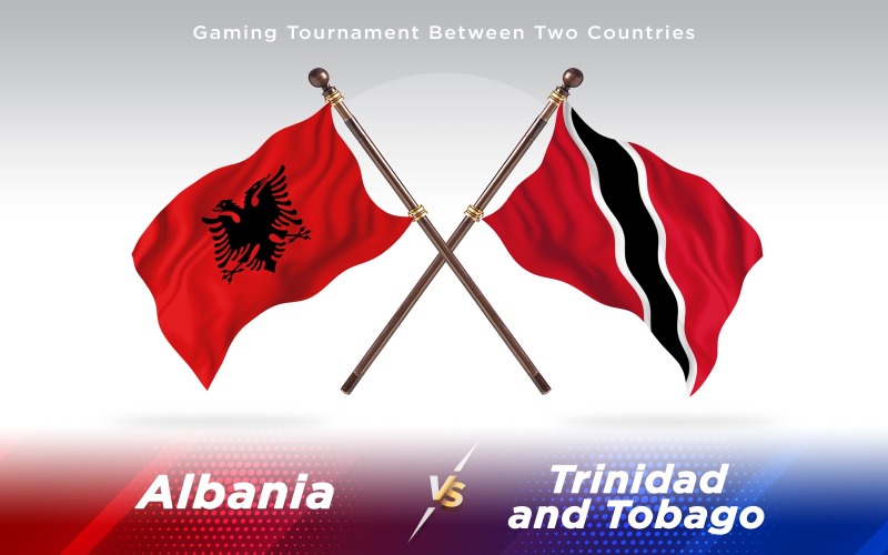 Arnavutluk Trinidad ve Tobago'ya Karşı İki Ülkenin Bayrakları - İllüstrasyon