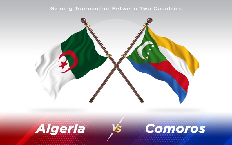 Algeria Contro Comore Due Bandiere Di Paesi - Illustrazione