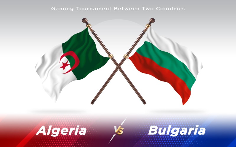 Algeria versus Bulgaria Two Countries Flags - Illustration